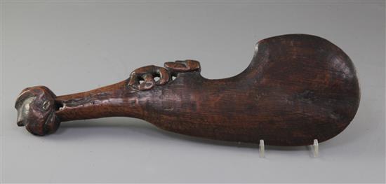 A Maori Wahaika Tiki hardwood war club 13.25in.